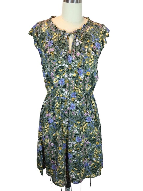 Old Navy Dresses & Skirts - OLD NAVY Floral Flutter Sleeve A-Line Dress Size S Fairycore Boho Peasant